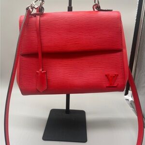 Louis Vuitton Cluny BB Epi Leather Red Top Handle Crossbody Bag Made in France